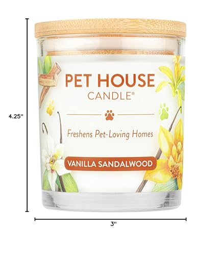 Vanilla Sandalwood Candle Pet Friendly Plant-Based Wax, Pet House - color: Vanilla Sandalwood, size: Pack of 1