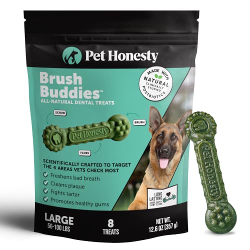 Pet Honesty Brush Buddies Vet Backed Dog Dental Chews, 8 Count - size: 8 Count (Pack of 1)
