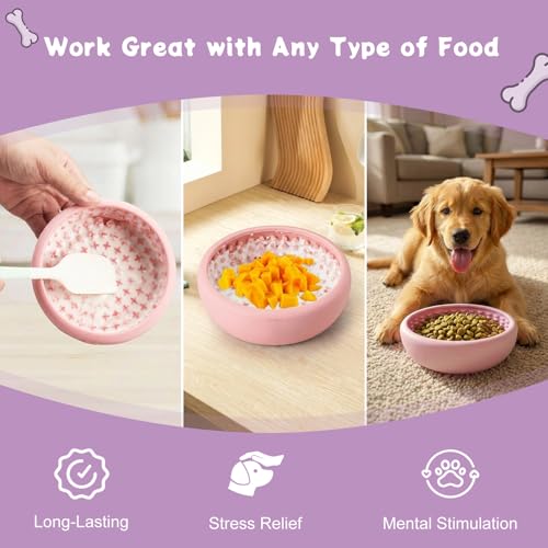 Slow Feeder Dog Lick Bowl,Silicone Feeding Dogs Licking Bowls(Purple,Small) - color: Purple, size: Small