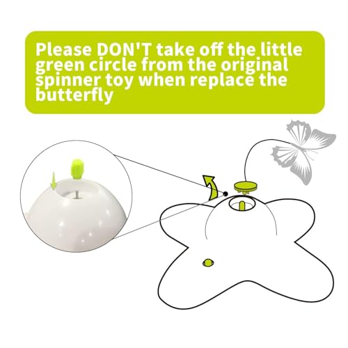 ALL FOR PAWS Interactive Cat Butterfly Flutter Replacements for Kitty Enrichment Spinner Toys, Re-Fill - 6 Pack