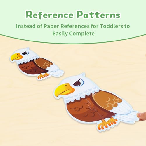TOI Large Piece Toddler Puzzles for 2-4, Beginner Puzzles - Forest Birds
