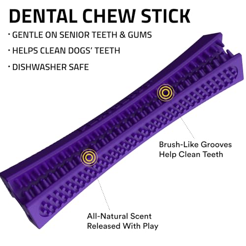 Playology Dental Chew Stick for Senior Dogs - Pork Scented - Medium - size: Medium Chew Stick, style: Pork Sausage