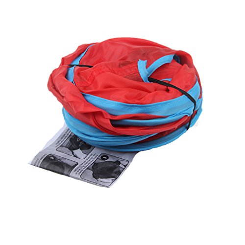 emours Cat Play Cube Collapsible Tunnel Cat House Toys,with 4 Balls, Red (Pack of 2) - size: Medium (Pack of 2)
