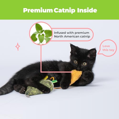 Best Pet Supplies Catify Interactive Cat Toy with Catnip - Sushi Rolls Set - color: Sushi Roll Multicolored
