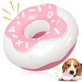 Tough Dog Chew Toys Indestructible Squeaky Toys for Aggressive Chewers Outdoor Swimming Interactive Tough Chew Toys for Medium and Large Dogs - color: Pink Donut