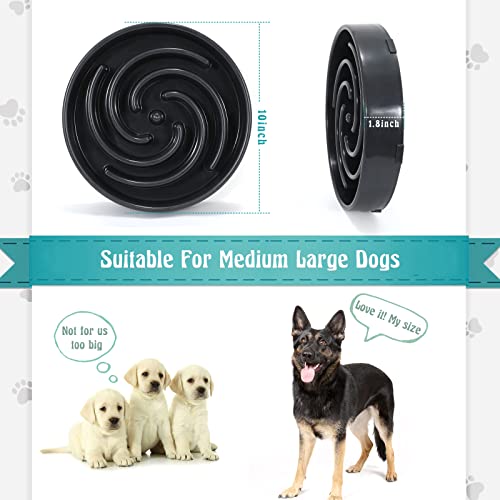 Slow Feeder Large Dog Bowl - Maze Puzzle Bowl for Medium to Large Dogs - Non Slip, Interactive, Bloat Stop, Healthy Feeding Dish - Gray - color: D-gray