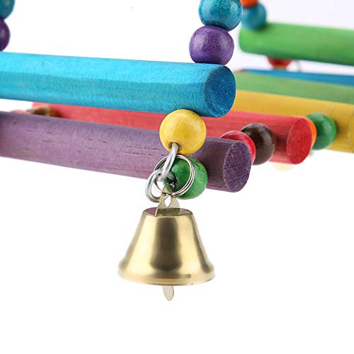 Joyzan Parrot Swing, Bird Parakeets Wooden Toys Foraging Wall Hanging