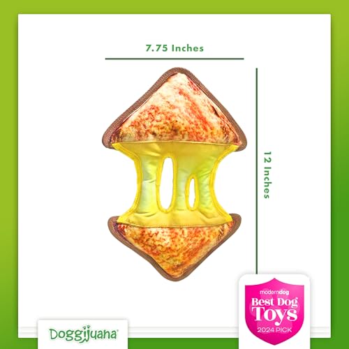 Doggijuana Tuffer Chewer Dog Toy, Grilled Cheese | Plush, Squeaky - size: Standard, style: Grilled Cheese