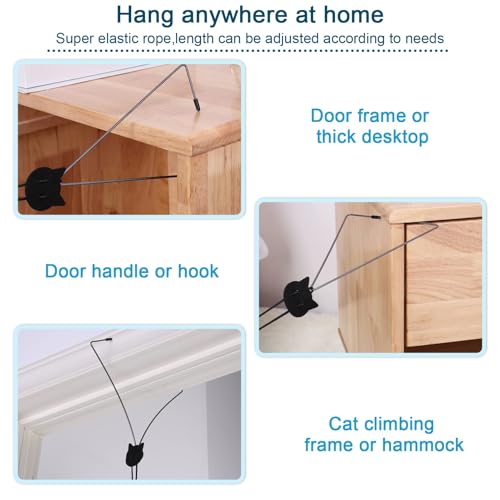 2 Packs Door Hanging Cat Toys - Interactive Mice Chasing Exercise Toys for Indoor Kitten