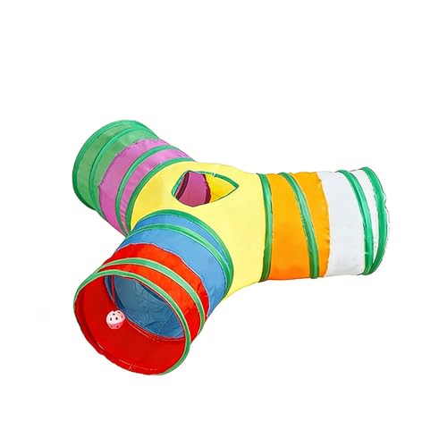Cat Play Tunnel,Occupiedpet Collapsible Cube Tent with 4 Entry Points - color: Y-shaped