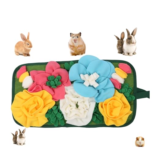 Rabbit Foraging Mat Interactive Bunny Snuffle Mat for Small Animals - color: blue
