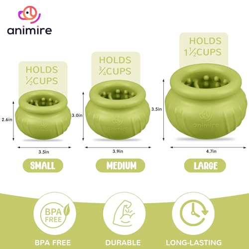Wobbly Dog Enrichment Lick Toy, Stuffable Frozen Lick Bowl to Keep Dogs Busy, Long-Lasting Interactive Treat Dispensing Dog Toy, Silicone Fetch Catch Chew Toy(Green,L) - color: Green, size: L