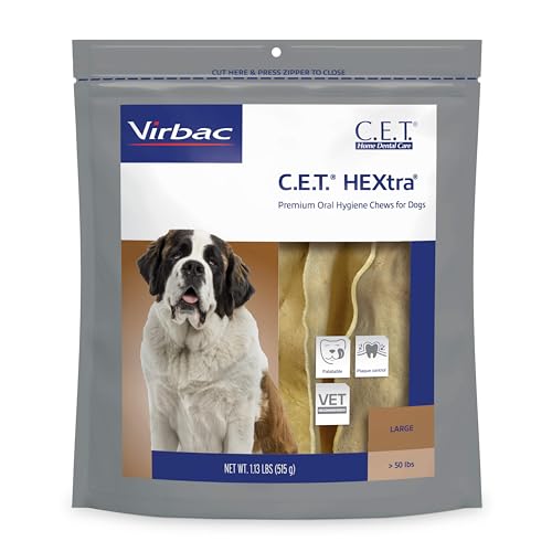 Virbac C.E.T. Hextra Premium Oral Hygiene Chews for Dogs, Large - size: Large Over 50lbs