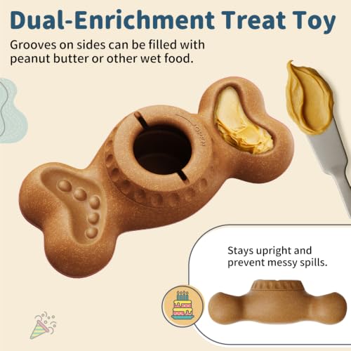 Enrichment Frozen Dog Treat Dispensing Interactive Chew Toy, Brown - color: Brown