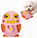 Slow Feeder Dog Bowl and Lick Mat, Owl Puzzle, 9.45 x 12 in - color: pink