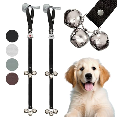 Caldwell's Pet Supply Co. Dog Potty Bells, Dog Door Bell, Bells To Go Outside, Potty Training Bell, Dogs Doorbell, Dogs Potty Doorbell, Ring To Go Pee, All Breed Puppy Training Tool - Black (Set of 2) - color: Black, size: Set of 2 Potty Bells