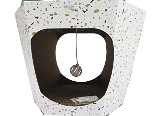 American Cat Club Cat House with Scratcher & Catnip included - Cactus Den - style: Cactus Tree