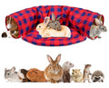 BWOGUE Bunny Tunnel Bed, 2-in-1 Collapsible Rabbit Tunnel Hideout with Mat - color: RedPlaid