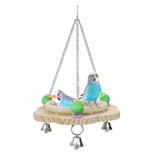 Wontee Bird Nest Parrot Breeding Nest Bed Bird Hanging Swing for Budgies Parakeets Conures Cockatiels Caique Senegal Parrot (Hemp Rope) - color: Hemp Rope