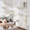 12-in-1 Cat Wall Shelves, Wall Mounted Cat Climber, White - color: White