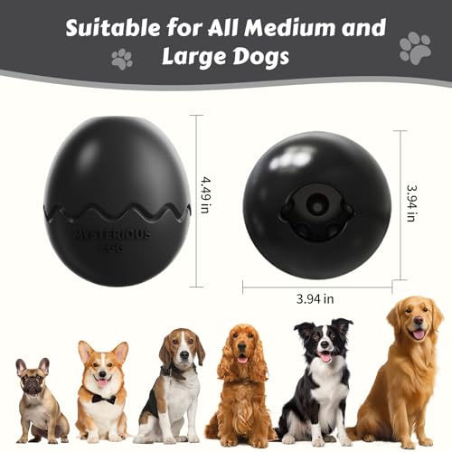 Dog Fillable Toy 3 in 1 Interactive Dog Toys Freeze Lick Summer Cooling Toy Enrichment Treat Dispensing Chew Toy Stuffable Puzzle Slow Feeder for Medium Small Dogs Easy to Clean (Egg-Black) - color: Egg-black