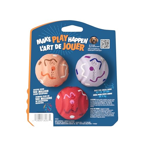 Chuckit! Birthday Fetch Medley Dog Balls, Small (2"), Pack of 3 – Bouncy Birthday‑Scented Rubber Fetch Balls for Dogs Up to 20 lb – Durable Small Dog Toys for Active Play - size: Small 2"