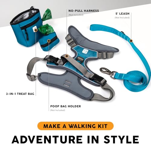 Embark Dog Treat Pouch - Waterproof Training Bag & Portable Water Bowl - color: Teal