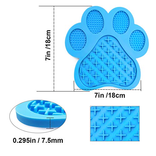 Dog Lick Pad, Dog Feeding Mats Slow Eating Pet Mat with Super Suction for Dogs Licking Peanut Butter, Pet Bathing, Grooming Training - color: Ocean Blue