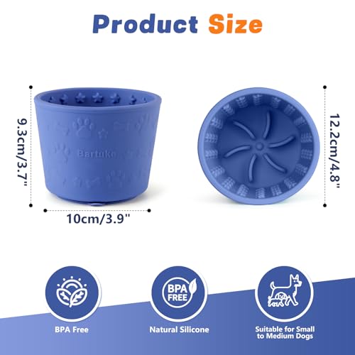 Dog Slow Feeder Lick Bowl, Silicone Dog Bowl with Strong Suction, Blue - color: Blue