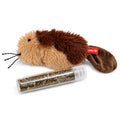 QiQi Refillable Catnip Toy Mouse, Interactive Plush Cat Toy with Catnip Refill, Soft Chew Toy for Indoor Cats & Kittens - color: brown
