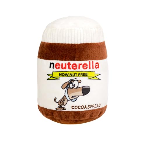 Neuterella – Funny Neutering Themed Parody Squeaky Crinkle Dog Toy | Hilarious Gift for Dog Lovers | Plush Novelty Toy for Small, Medium and Large Dogs