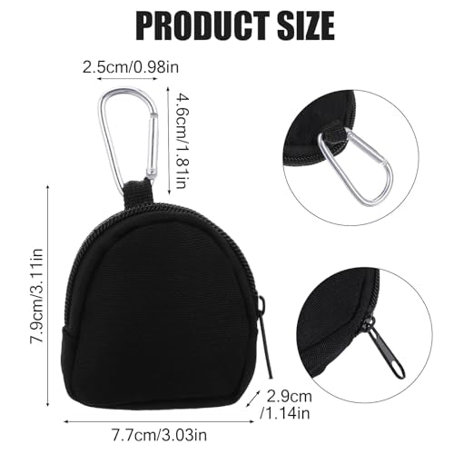 2 PCS Dog Treat Pouches for Pet Training 3in Mini Black Portable Dogs Treats Bag for Travel Outdoor Use Reusable Small Dogs Treats Container