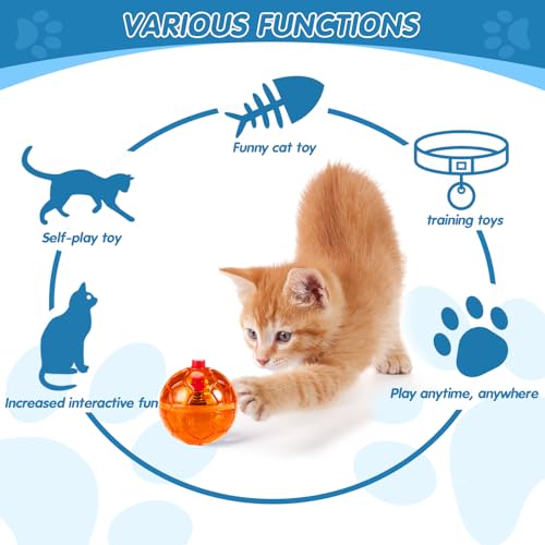 Frienda 4 Pcs Light up Cat Ball LED Motion Ghost Hunting Cat Ball, Classic - color: Classic