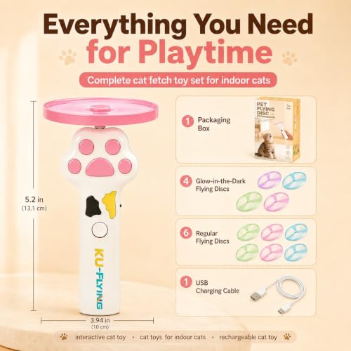 Cat Toy Launcher for Kitten Toys, Cat Toys Interactive, Automatic Cat Toy - color: white