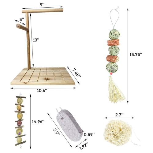 kathson Bunny Chew Toys for Teeth Grinding, Rabbit Wooden Scratch Board Feet Pad Platform Small Animals Play Toy for Guinea Pigs Chinchilla Hamsters Other Rodent Pets(A)