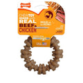 Nylabone Strong Chew Ring Dog Toy Made with Real Beef & Chicken, Small Dogs - color: Textured Ring, size: Small