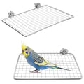 2 Pack Stainless Steel Bird Perch Platform for Cage, 7.9X 5.2in Wire Mesh Resting Stand, for Conure Cockatiel Lovebird Small Parrot - color: Stainless Steel-7.9x 5.2 Inches