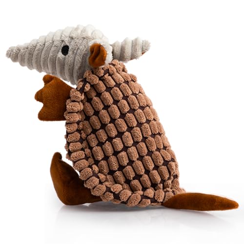 Hollypet Armadillo Squeaky Puppy Dog Toys for Small Medium Dogs, 8" - color: Brown, size: 8 IN