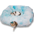 XxingSheep Extra Large Cat Tunnel Bed Plush Cat Cave for Indoor Cats - color: Azure Blue