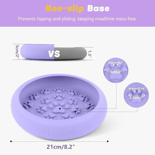 Silicone Dog Lick Bowl, Slow Feeder Dog Bowls with Strong Suction, Purple - color: Purple