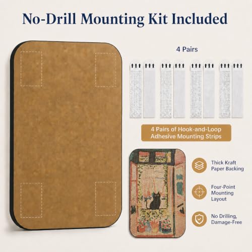 Cat Wall Scratcher, Art Cat Scratching Board for Indoor Cats - color: The Open Window