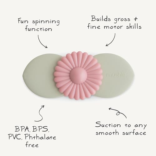 mushie Blossom Suction Spinner Toy | Toddler Sensory Toys for Bath & Play - style: Blossom