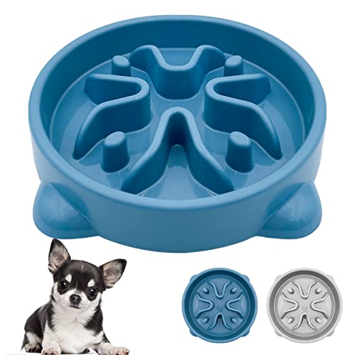 VANNON Slow Feeder Dog Bowls Non Slip Puppy Bowl Durable Dog Puzzle Feeder Bloat Stop Food Bowls for Puppy and Small Dogs, BPA Free, 1 Cup, Blue - color: B-Blue-Small-1Cup