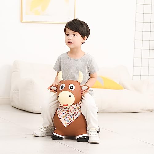 INPANY Bouncy Bull, Cow Hopper for Cowboys, Kid Gifts Toy, Pump Included - color: Bull