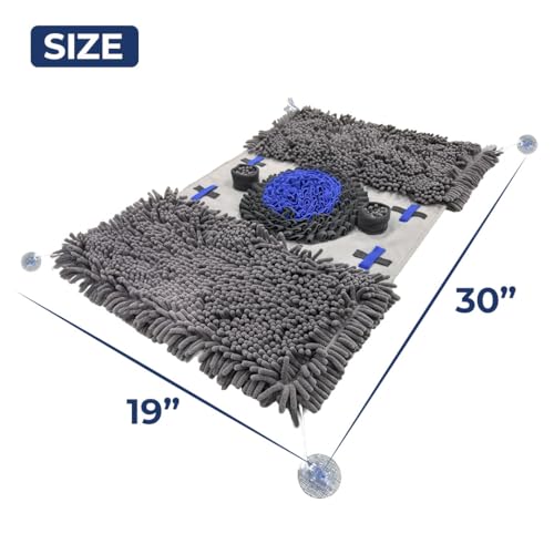 Muddy Mat® Double Chenille & Fleece Snuffle Mat for Dogs – 19x30 Interactive Snuffle Mat for Dogs Large Breed – Slow Feeding Mat for Training, Foraging & Stress Relief