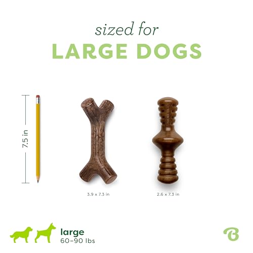 Benebone 2-Pack Maplestick/Zaggler Durable Dog Chew Toys, Dog Bones, Large - size: Large, style: Maplestick/Zaggler