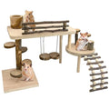 Large Wooden Hamster Toys Playground Set with Ladder & Bridge