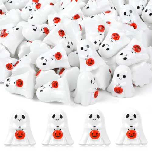 56 Pcs Halloween Mini Resin Ghosts Figurines Tiny Ghosts - style: Ghost Pumpkin Basket Style