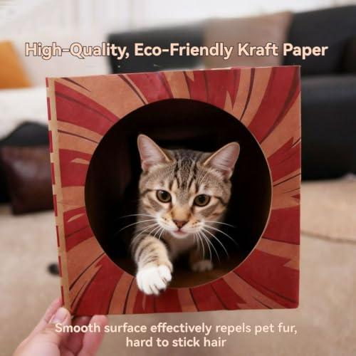 Cat Kraft Paper Tunnel Bag Toy Hide & Seek (Foldable Tunnel) - color: Foldable Tunnel