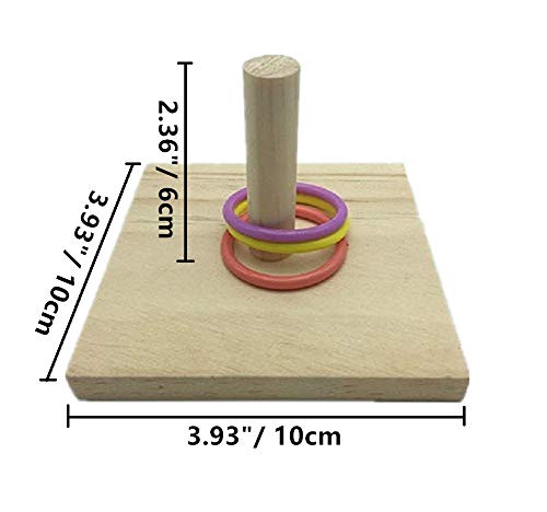 Litewoo Bird Intelligence Training Toy Color Rings Wooden Parrot Tabletop - color: parrot ferrule toy 1